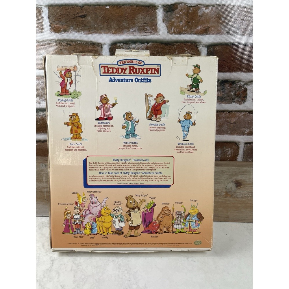 Worlds of Wonder Teddy Ruxpin Adventure Sleepwear Set Red Boxed 1986 - Picture 8 of 15